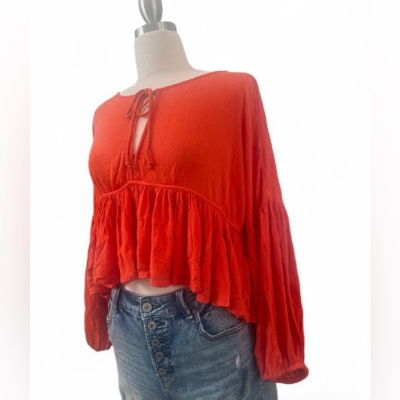 Vibrant Orange Women's Blouse - Picture 2 of 3